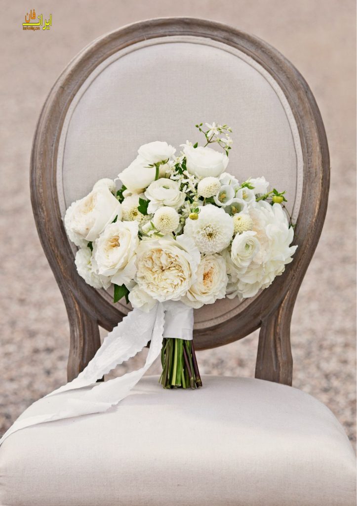  دسته گل سفید عروس