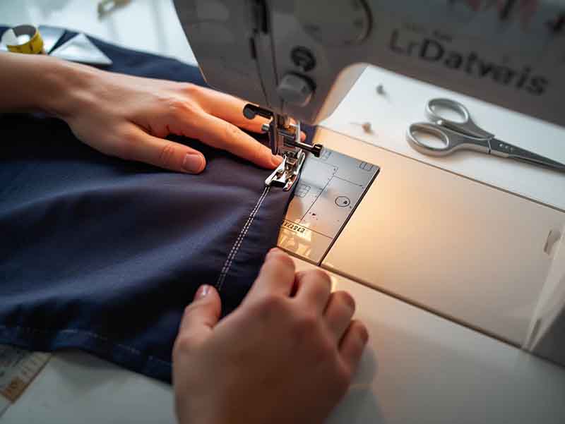 تنگ کردن پیراهن با چرخ خیاطی