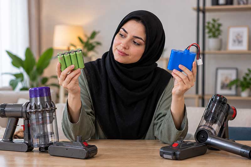 باتری لیتیومی یا نیکل برای جارو شارژی